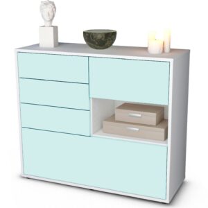 Sideboard Coco | Korpus Weiß | Front in Mint | 92x79x35cm (BxHxT)