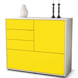 Sideboard Corina | Korpus Weiß | Front in Gelb | 92x79x35cm (BxHxT)