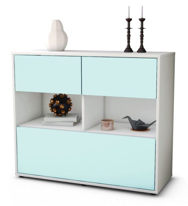 Sideboard Cosima | Korpus Weiß | Front in Mint | 92x79x35cm (BxHxT)