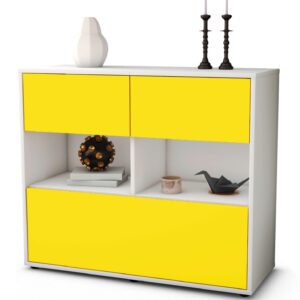Sideboard Cosima | Korpus Weiß | Front in Gelb | 92x79x35cm (BxHxT)