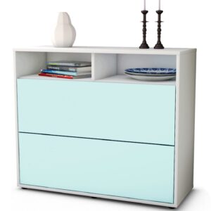 Sideboard Cosma | Korpus Weiß | Front in Mint | 92x79x35cm (BxHxT)