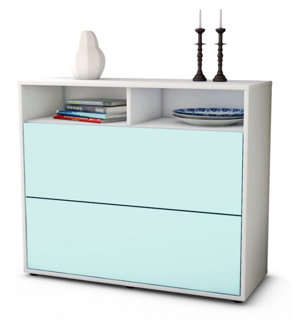 Sideboard Cosma | Korpus Weiß | Front in Mint | 92x79x35cm (BxHxT)