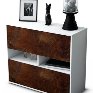 Sideboard Dalia | Korpus Weiß | Front in Rost Optik | 92x79x35cm (BxHxT)