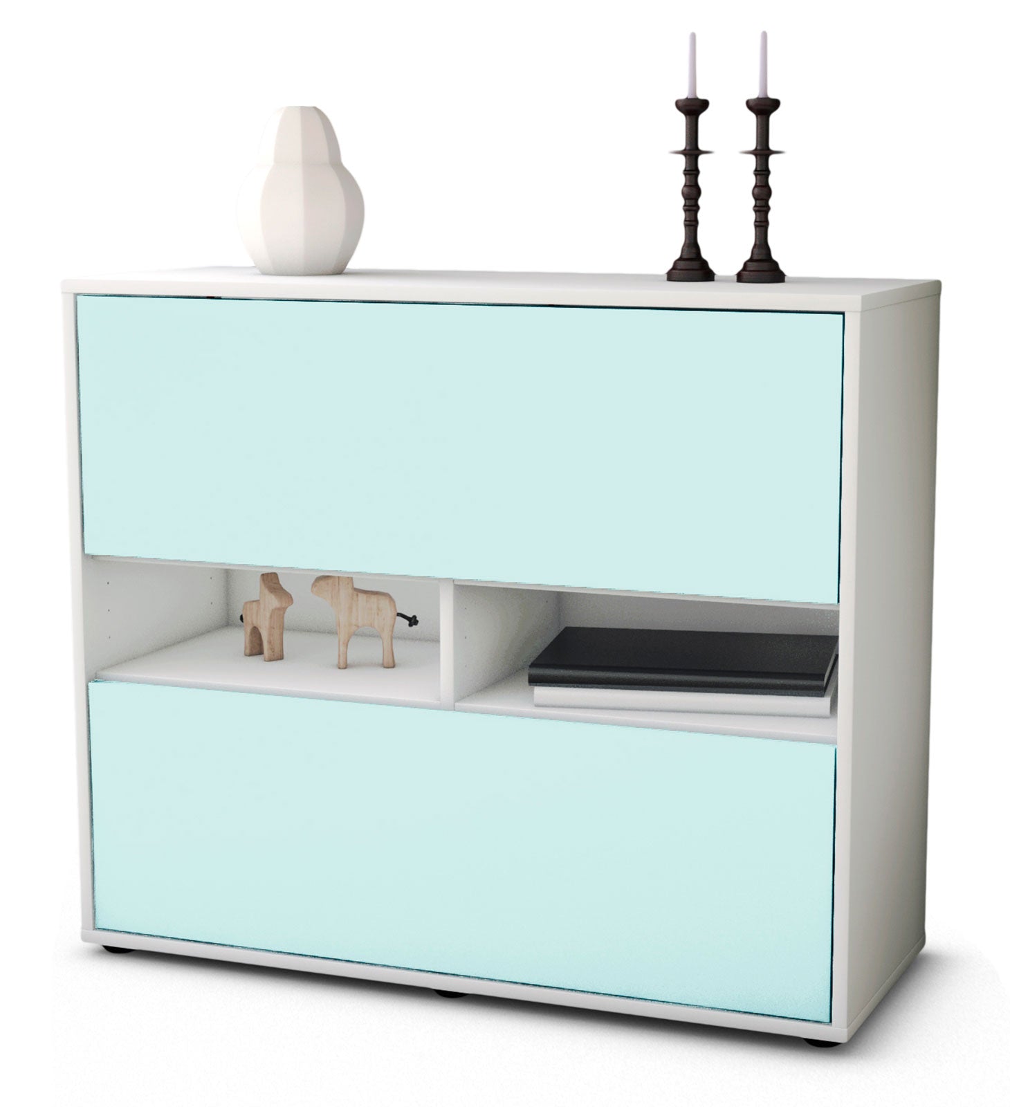 Sideboard Dalia | Korpus Weiß | Front in Mint | 92x79x35cm (BxHxT) 1 Sideboard Dalia | Korpus Weiß | Front in Mint | 92x79x35cm (BxHxT)