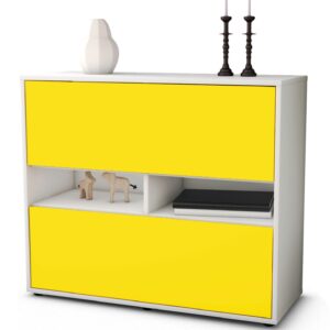 Sideboard Dalia | Korpus Weiß | Front in Gelb | 92x79x35cm (BxHxT)