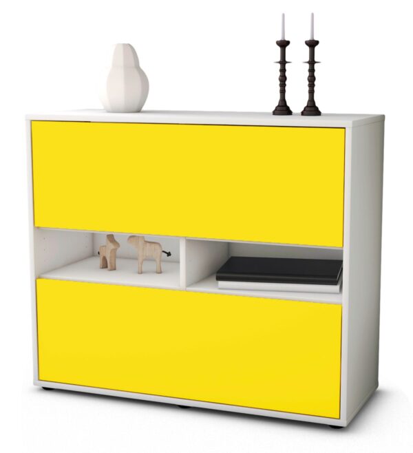 Sideboard Dalia | Korpus Weiß | Front in Gelb | 92x79x35cm (BxHxT)