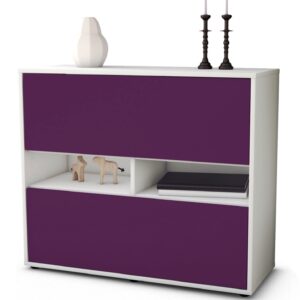 Sideboard Dalia | Korpus Weiß | Front in Lila | 92x79x35cm (BxHxT)