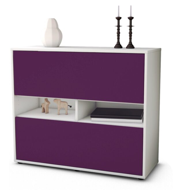 Sideboard Dalia | Korpus Weiß | Front in Lila | 92x79x35cm (BxHxT)