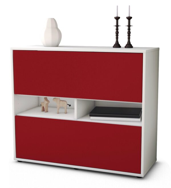 Sideboard Dalia | Korpus Weiß | Front in Bordeaux | 92x79x35cm (BxHxT)