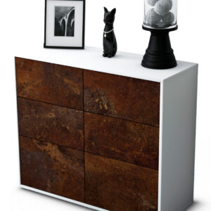 Sideboard Dalida | Korpus Weiß | Front in Rost Optik | 92x79x35cm (BxHxT)