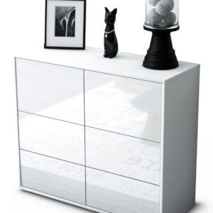Sideboard Dana | Korpus Weiß | Front in Hochglanz Weiß | 92x79x35cm (BxHxT)
