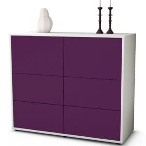 Sideboard Dana | Korpus Weiß | Front in Lila | 92x79x35cm (BxHxT)
