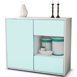 Sideboard Danica | Korpus Weiß | Front in Mint | 92x79x35cm (BxHxT)
