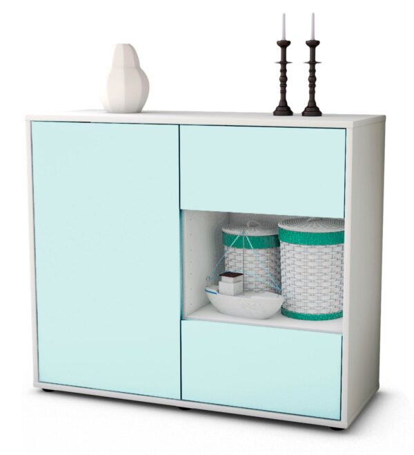 Sideboard Danica | Korpus Weiß | Front in Mint | 92x79x35cm (BxHxT)