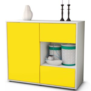Sideboard Danica | Korpus Weiß | Front in Gelb | 92x79x35cm (BxHxT)