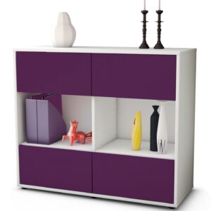 Sideboard Daniela | Korpus Weiß | Front in Lila | 92x79x35cm (BxHxT)