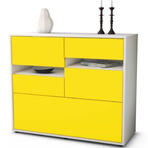 Sideboard Daria | Korpus Weiß | Front in Gelb | 92x79x35cm (BxHxT)
