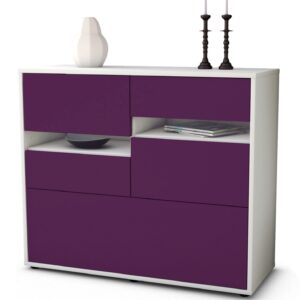 Sideboard Daria | Korpus Weiß | Front in Lila | 92x79x35cm (BxHxT)