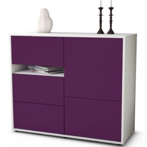 Sideboard Davina | Korpus Weiß | Front in Lila | 92x79x35cm (BxHxT)