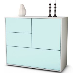 Sideboard Deanna | Korpus Weiß | Front in Mint | 92x79x35cm (BxHxT)