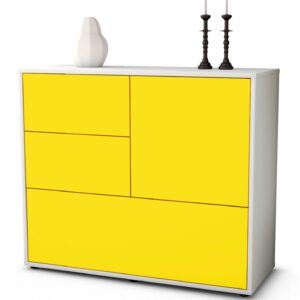 Sideboard Deanna | Korpus Weiß | Front in Gelb | 92x79x35cm (BxHxT)