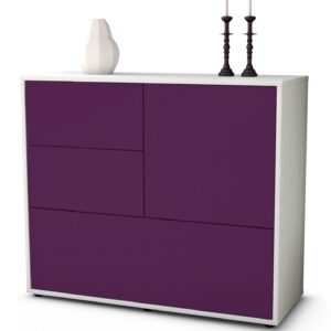 Sideboard Deanna | Korpus Weiß | Front in Lila | 92x79x35cm (BxHxT)