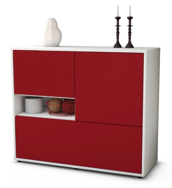 Sideboard Debora | Korpus Weiß | Front in Bordeaux | 92x79x35cm (BxHxT)