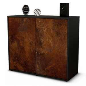 Sideboard Blanka | Korpus Anthrazit | Front in Rost Optik | 92x79x35cm (BxHxT)