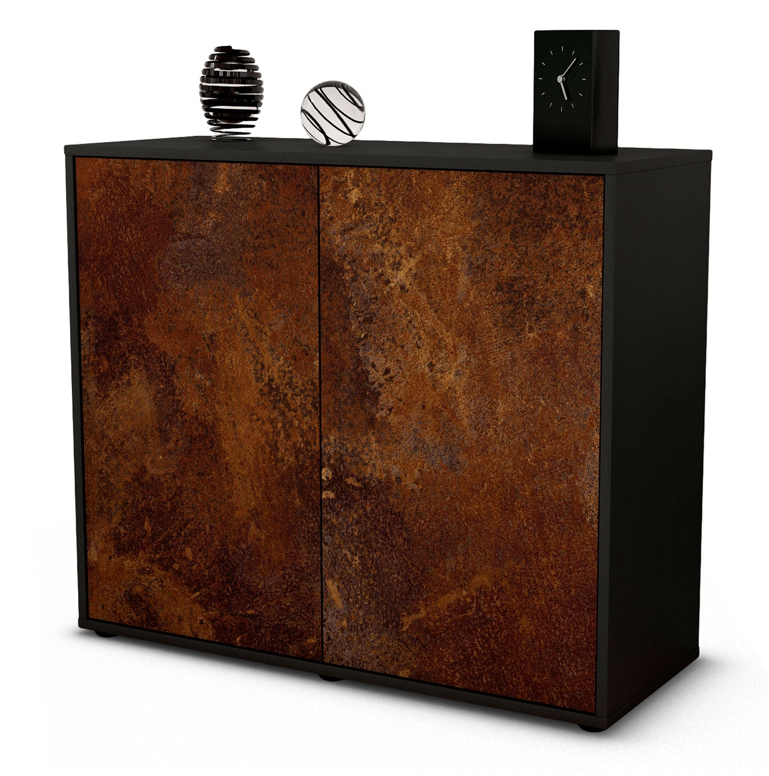 Sideboard Blanka | Korpus Anthrazit | Front in Rost Optik | 92x79x35cm (BxHxT) 1 Sideboard Blanka | Korpus Anthrazit | Front in Rost Optik | 92x79x35cm (BxHxT)