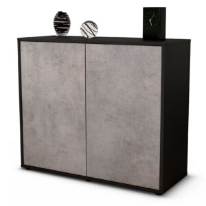 Sideboard Blanka | Korpus Anthrazit | Front in Beton Optik | 92x79x35cm (BxHxT)