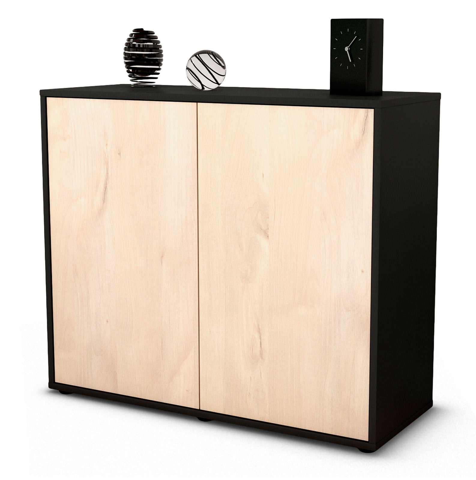 Sideboard Blanka | Korpus Anthrazit | Front in Zeder Holz Optik | 92x79x35cm (BxHxT) 1 Sideboard Blanka | Korpus Anthrazit | Front in Zeder Holz Optik | 92x79x35cm (BxHxT)