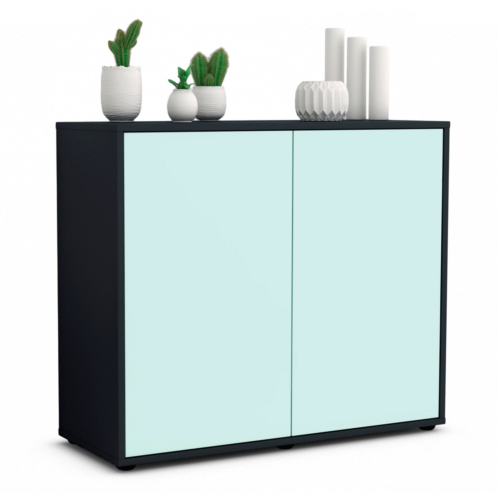 Sideboard Blanka | Korpus Anthrazit | Front in Mint | 92x79x35cm (BxHxT) 1 Sideboard Blanka | Korpus Anthrazit | Front in Mint | 92x79x35cm (BxHxT)