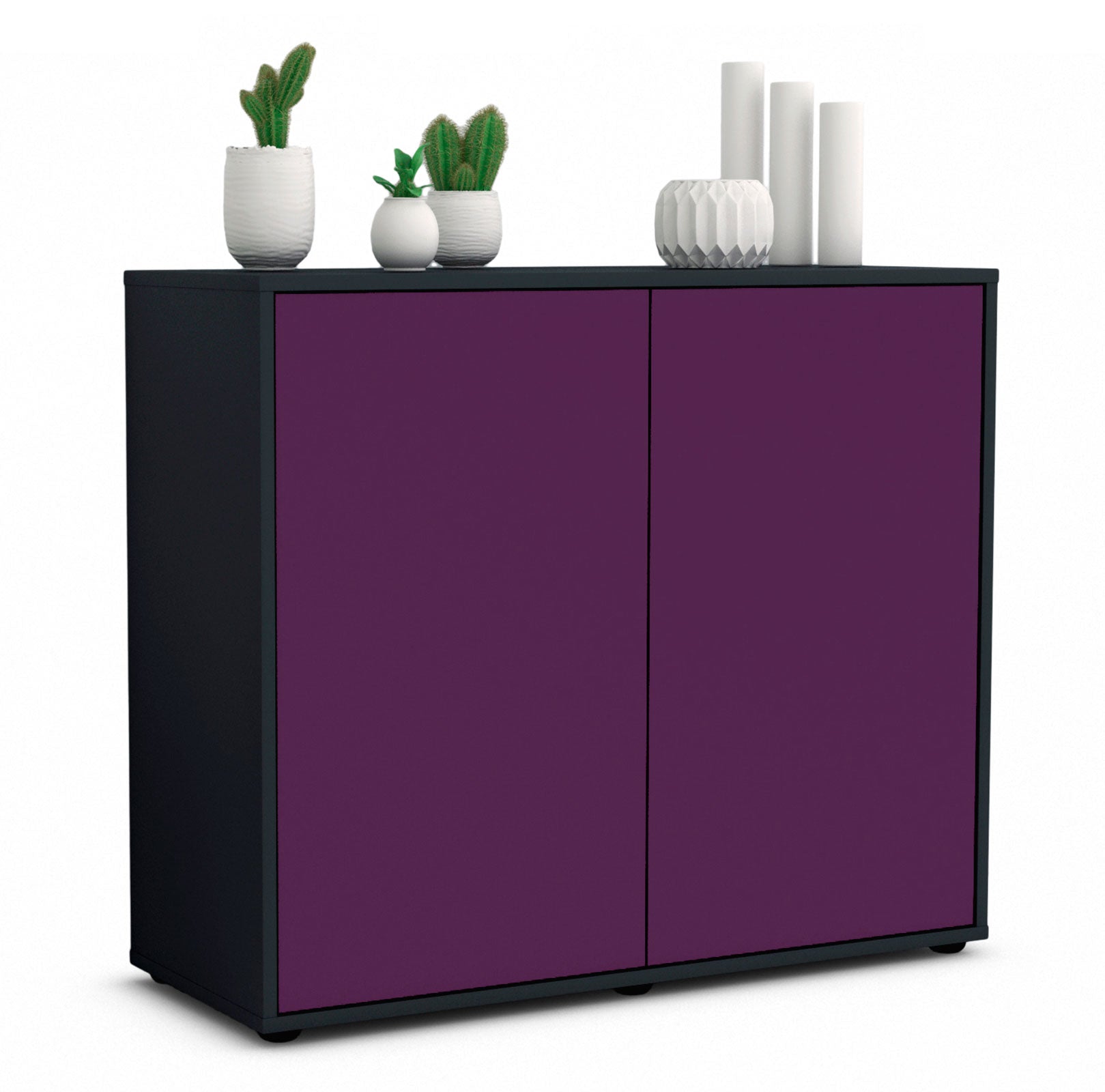 Sideboard Blanka | Korpus Anthrazit | Front in Lila | 92x79x35cm (BxHxT) 1 Sideboard Blanka | Korpus Anthrazit | Front in Lila | 92x79x35cm (BxHxT)