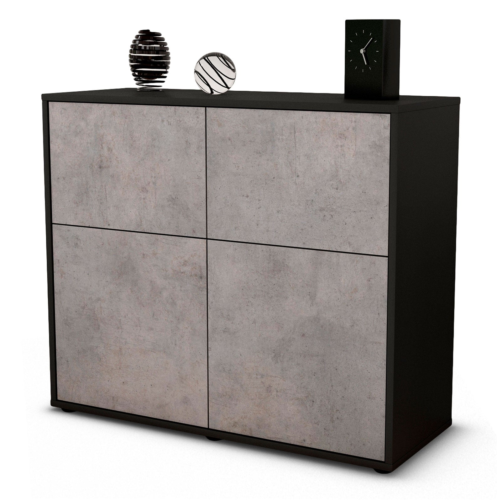 Sideboard Calliope | Korpus Anthrazit | Front in Beton Optik | 92x79x35cm (BxHxT) 1 Sideboard Calliope | Korpus Anthrazit | Front in Beton Optik | 92x79x35cm (BxHxT)