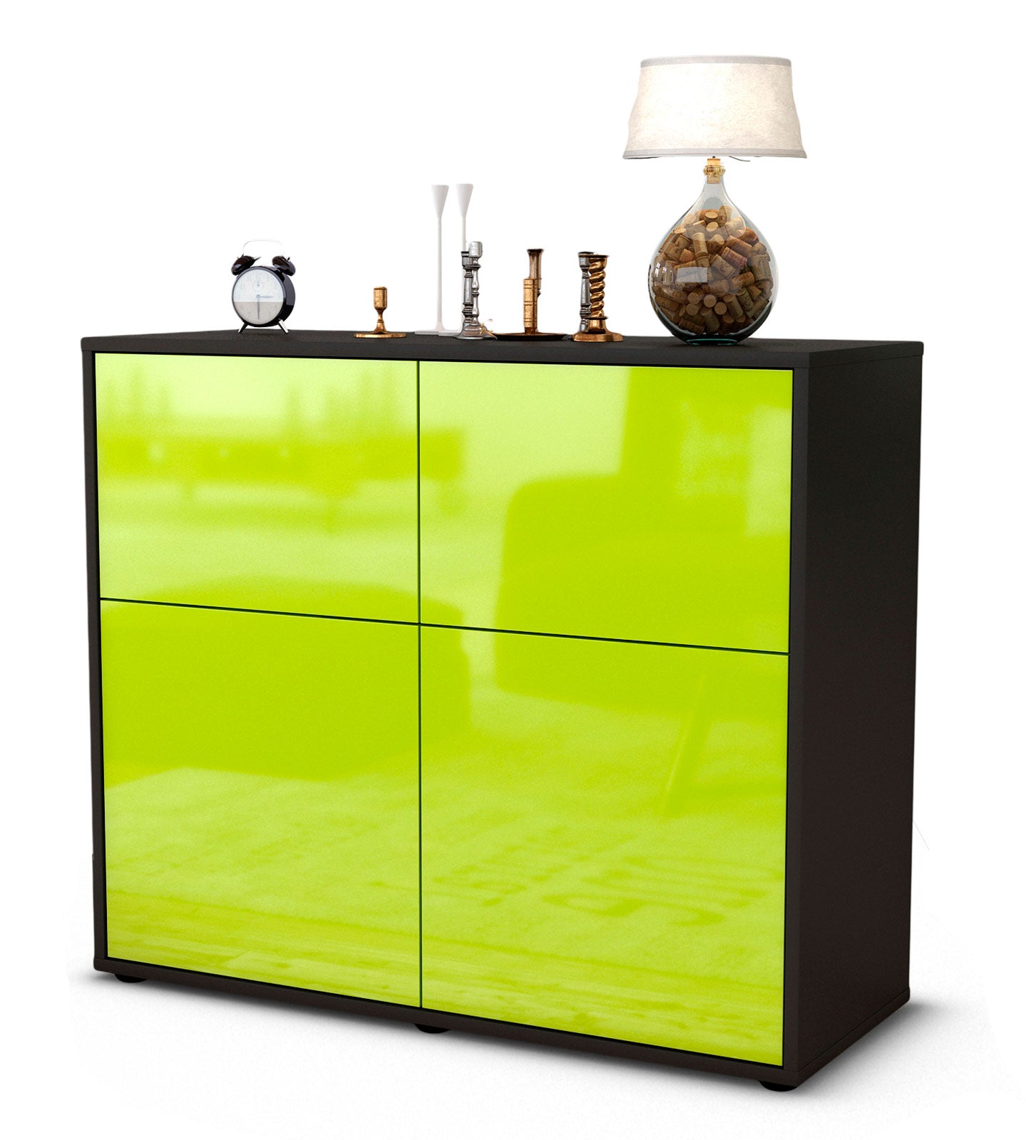 Sideboard Calliope | | Front in Hochglanz Grün | 92x79x35cm (BxHxT) 1 Sideboard Calliope | | Front in Hochglanz Grün | 92x79x35cm (BxHxT)