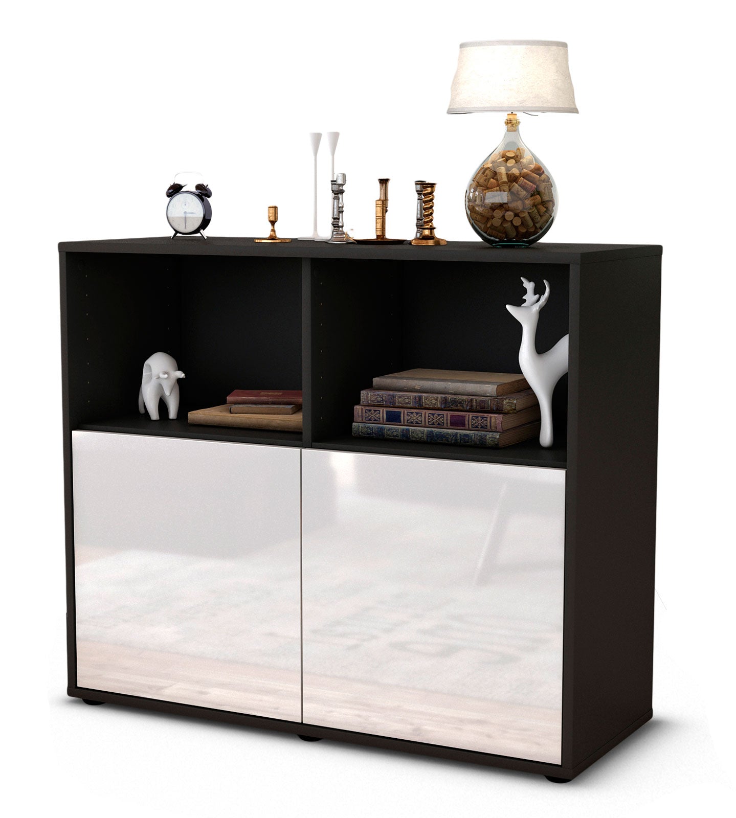 Sideboard Camilla | | Front in Hochglanz Weiß | 92x79x35cm (BxHxT) 1 Sideboard Camilla | | Front in Hochglanz Weiß | 92x79x35cm (BxHxT)