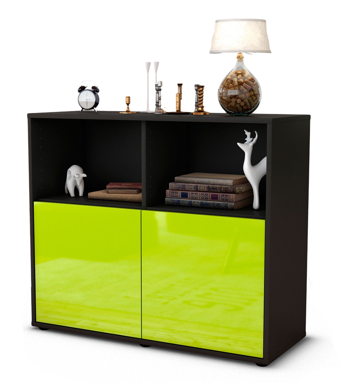 Sideboard Camilla | | Front in Hochglanz Grün | 92x79x35cm (BxHxT) 1 Sideboard Camilla | | Front in Hochglanz Grün | 92x79x35cm (BxHxT)