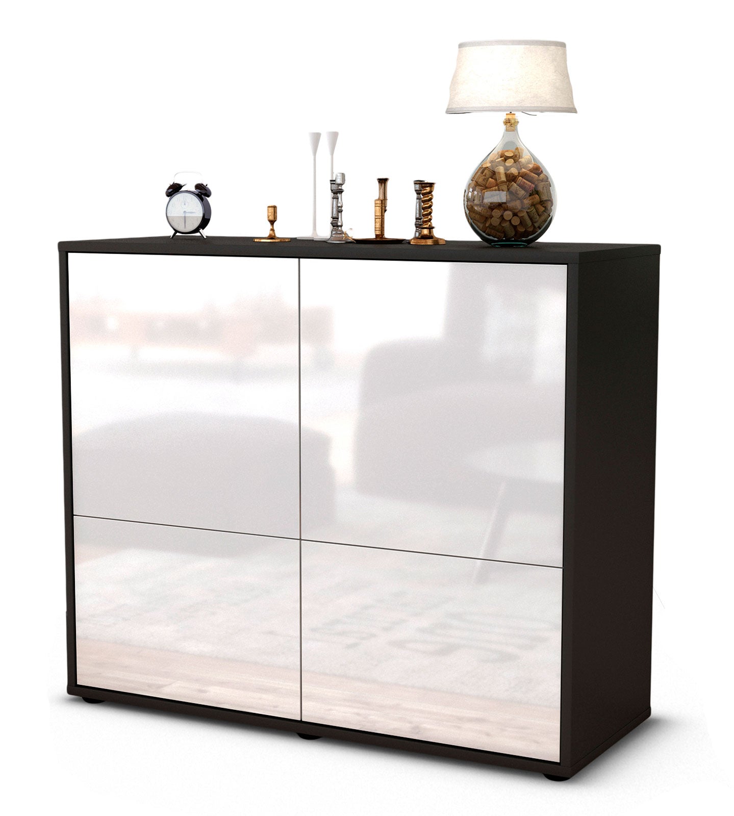Sideboard Cara | | Front in Hochglanz Weiß | 92x79x35cm (BxHxT) 1 Sideboard Cara | | Front in Hochglanz Weiß | 92x79x35cm (BxHxT)