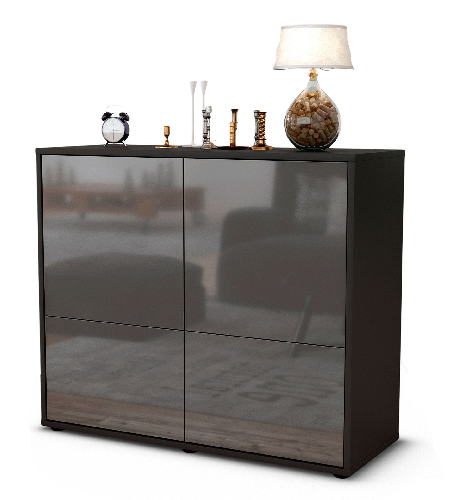 Sideboard Cara | | Front in Hochglanz Grau | 92x79x35cm (BxHxT) 1 Sideboard Cara | | Front in Hochglanz Grau | 92x79x35cm (BxHxT)