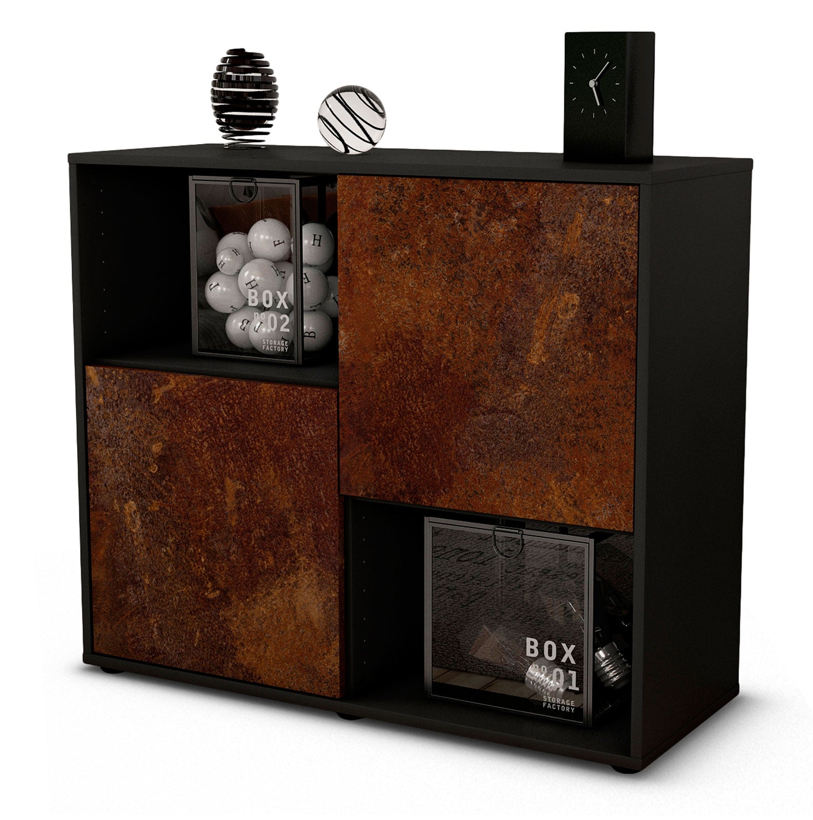 Sideboard Caralina | | Front in Rost Optik | 92x79x35cm (BxHxT) 1 Sideboard Caralina | | Front in Rost Optik | 92x79x35cm (BxHxT)