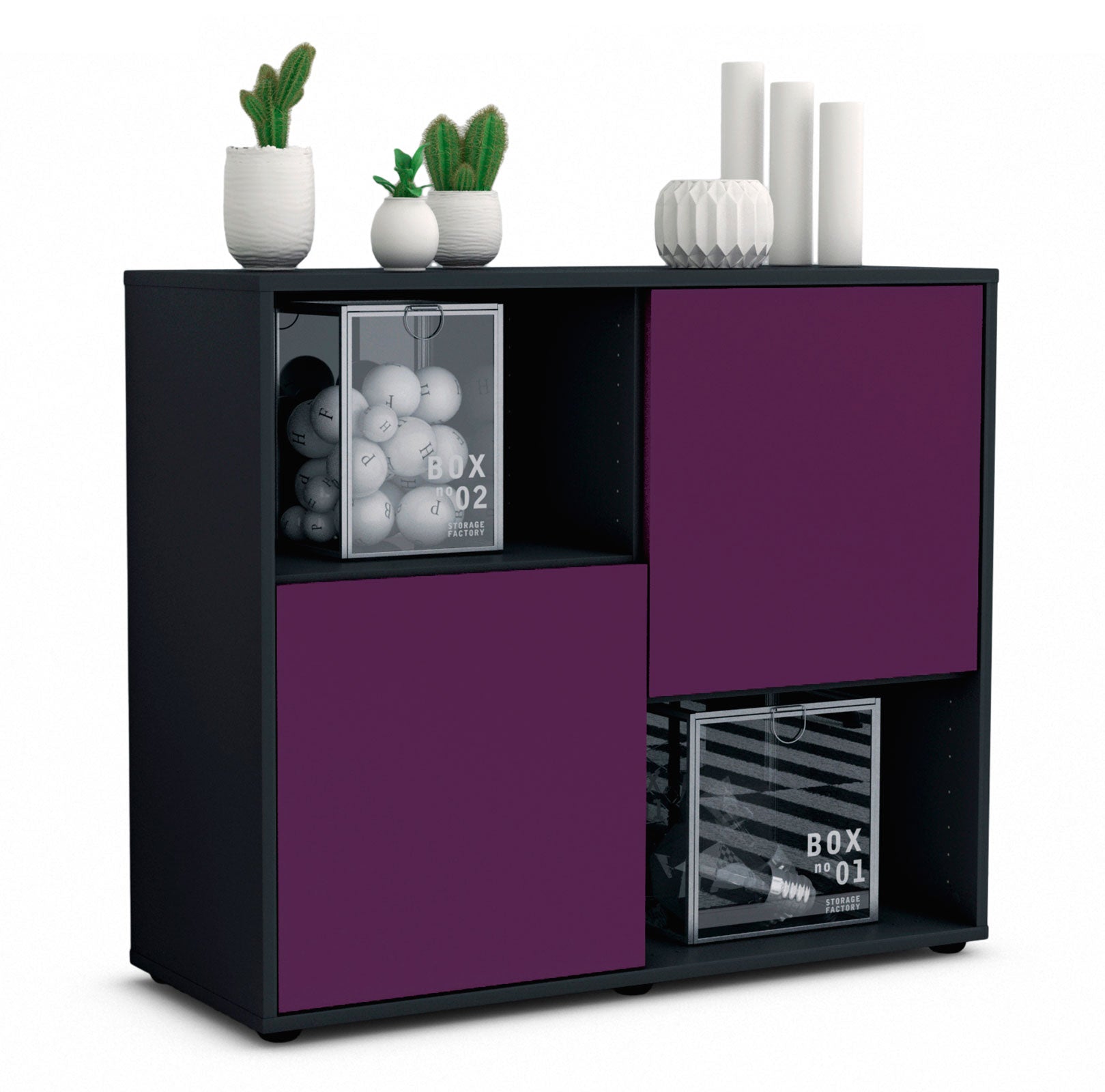 Sideboard Caralina | | Front in Lila | 92x79x35cm (BxHxT) 1 Sideboard Caralina | | Front in Lila | 92x79x35cm (BxHxT)
