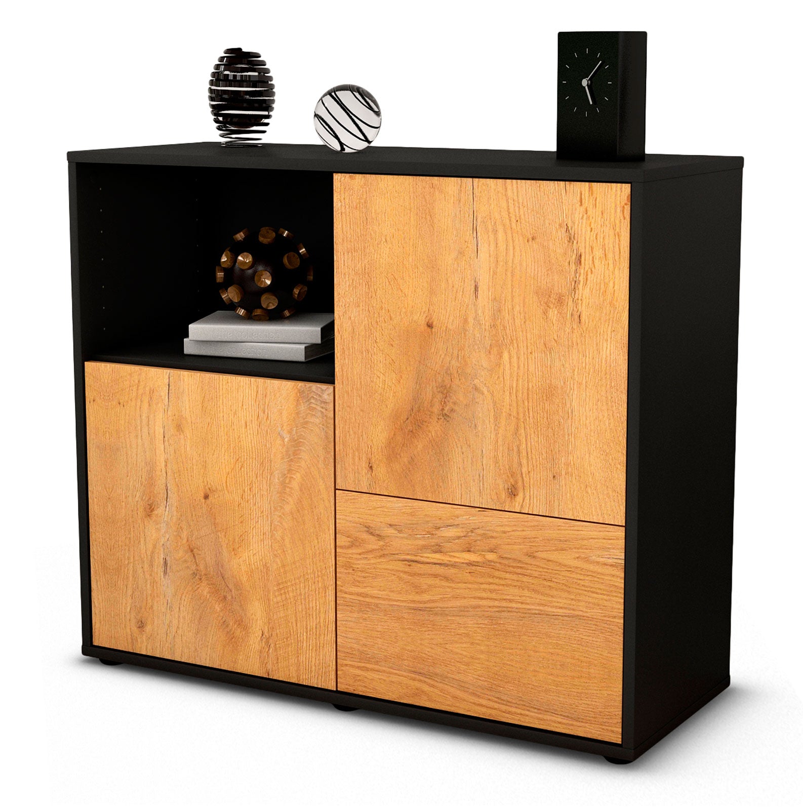 Sideboard Carina | | Front in Eiche Holz Optik | 92x79x35cm (BxHxT) 1 Sideboard Carina | | Front in Eiche Holz Optik | 92x79x35cm (BxHxT)