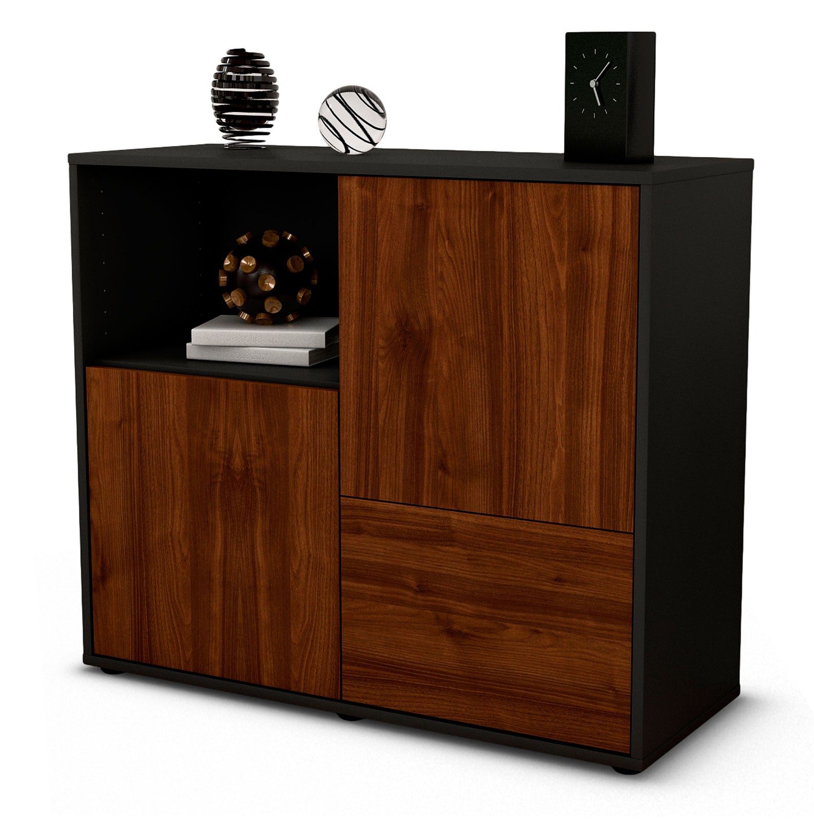 Sideboard Carina | | Front in Walnuss Holz Optik | 92x79x35cm (BxHxT) 1 Sideboard Carina | | Front in Walnuss Holz Optik | 92x79x35cm (BxHxT)