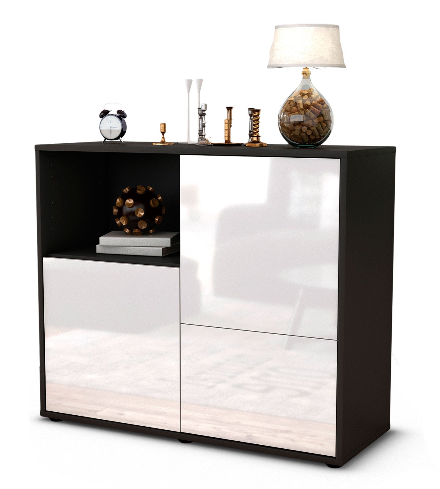 Sideboard Carina | | Front in Hochglanz Weiß | 92x79x35cm (BxHxT) 1 Sideboard Carina | | Front in Hochglanz Weiß | 92x79x35cm (BxHxT)