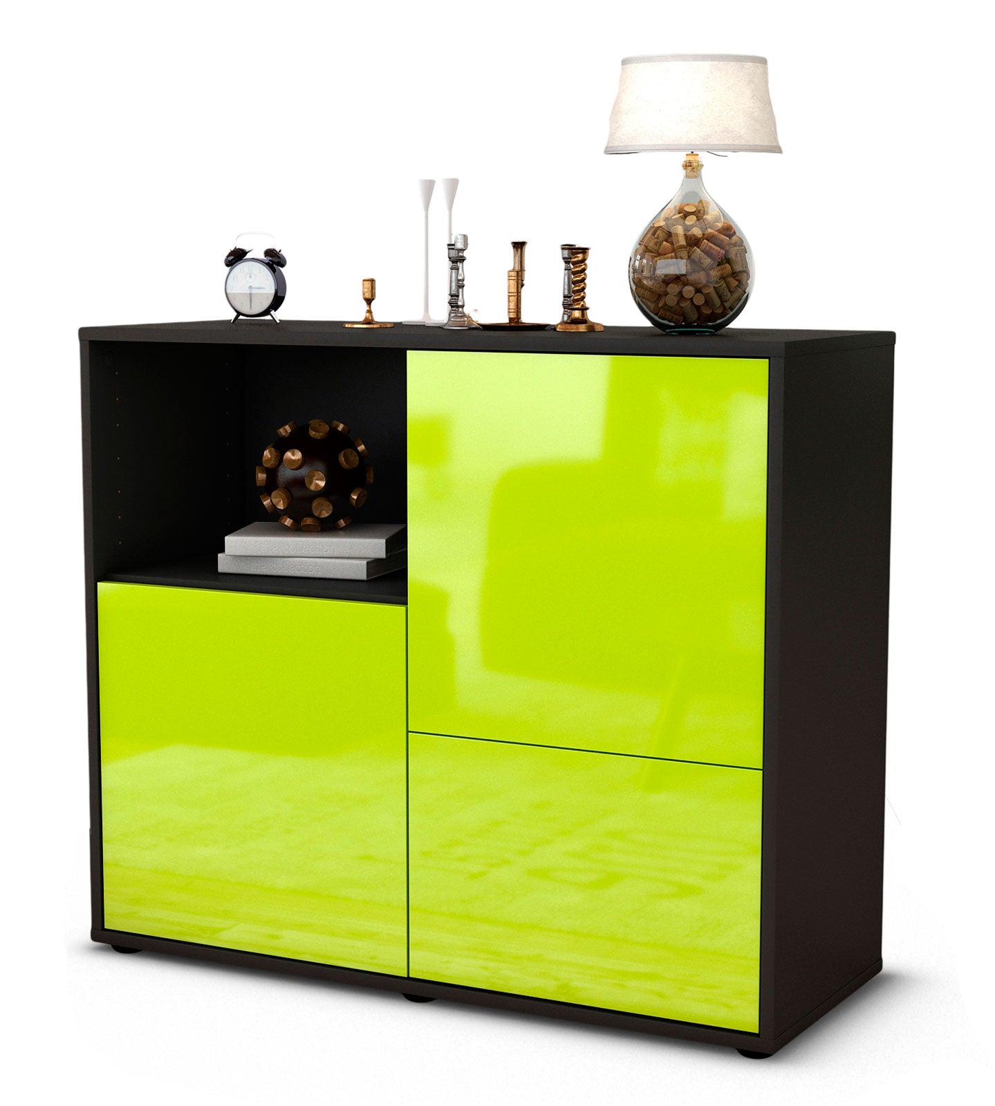 Sideboard Carina | | Front in Hochglanz Grün | 92x79x35cm (BxHxT) 1 Sideboard Carina | | Front in Hochglanz Grün | 92x79x35cm (BxHxT)