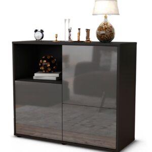 Sideboard Carina | | Front in Hochglanz Grau | 92x79x35cm (BxHxT)
