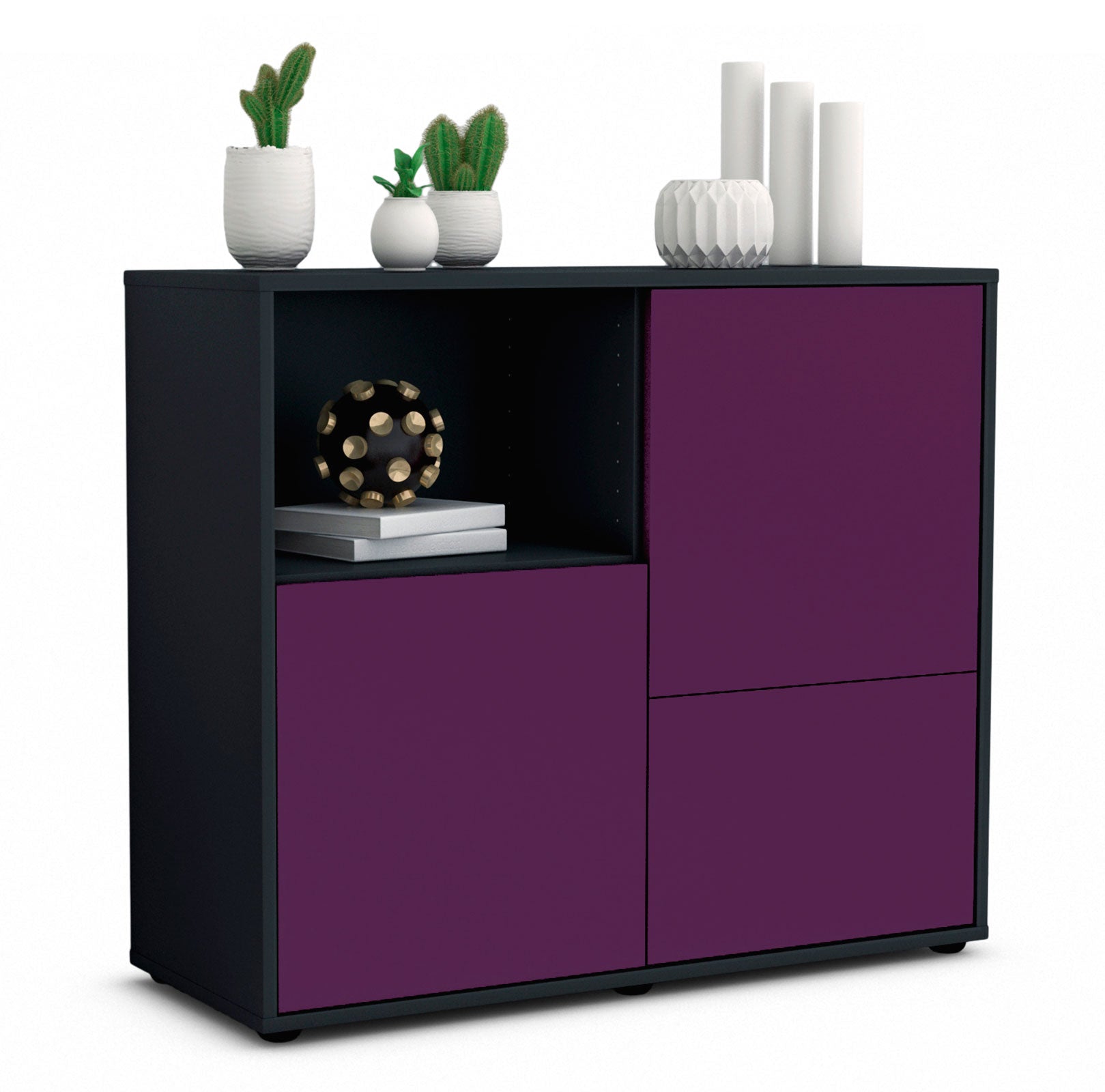 Sideboard Carina | | Front in Lila | 92x79x35cm (BxHxT) 1 Sideboard Carina | | Front in Lila | 92x79x35cm (BxHxT)