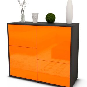 Sideboard Carla | | Front in Hochglanz Orange | 92x79x35cm (BxHxT)