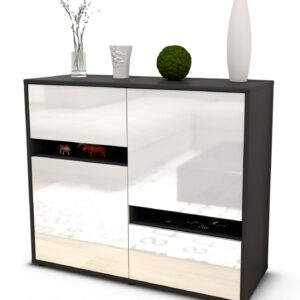 Sideboard Carlotta | | Front in Hochglanz Weiß | 92x79x35cm (BxHxT)