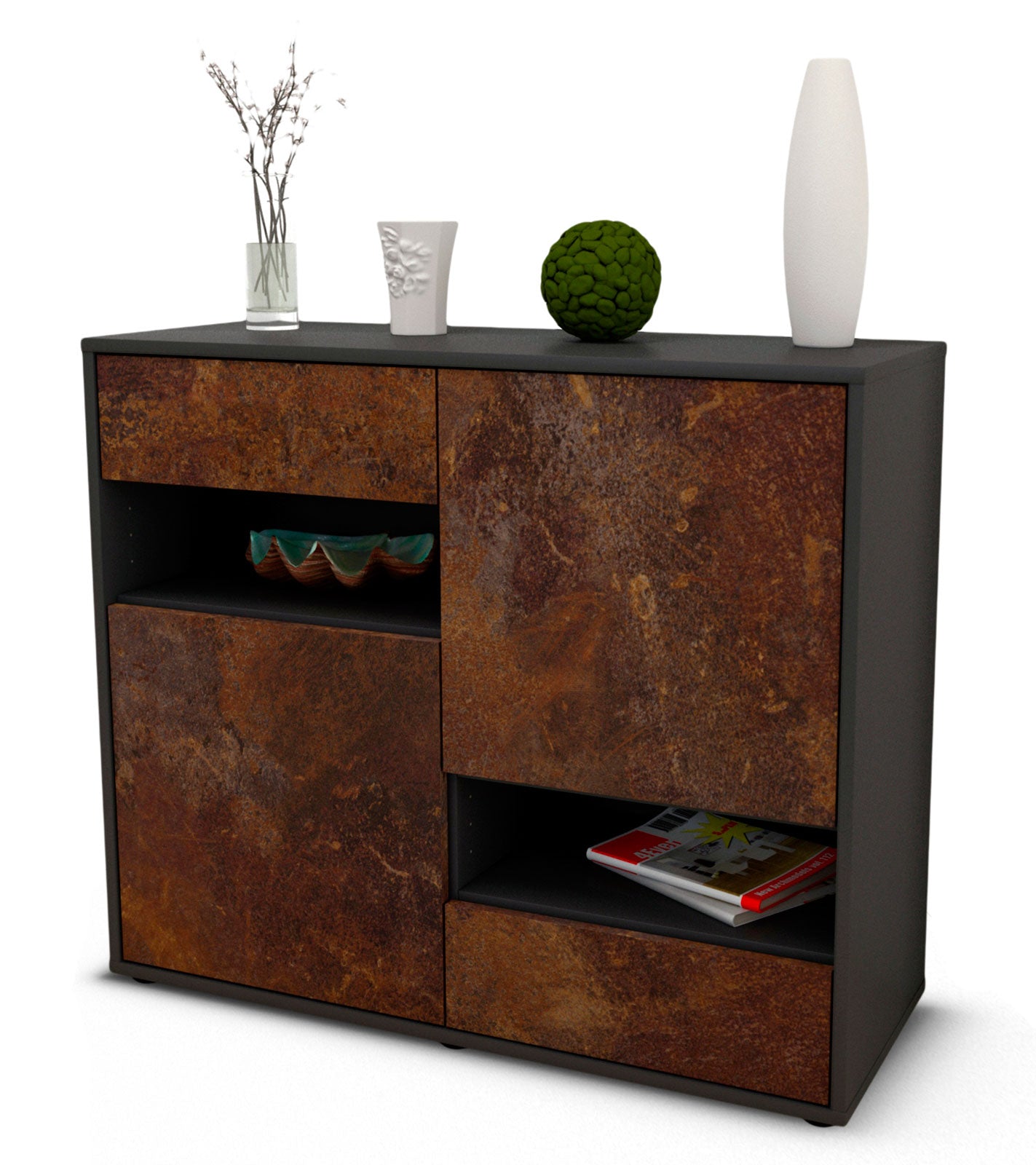 Sideboard Carmelina | | Front in Rost Optik | 92x79x35cm (BxHxT) 1 Sideboard Carmelina | | Front in Rost Optik | 92x79x35cm (BxHxT)